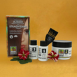 Cargar imagen en el visor de la galería, Kit de alisado con keratina y sus tres pasos, dos botes de 75ml y una mascarilla de 150ml, acompañado de una palette para extender producto y flores