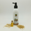 Cargar imagen en el visor de la galería, Protector termico con tapon en forma de spray rodeado de quinoa y avena esparcidos a su alrededor y un bote de cristal pequeño lleno de aceite de oliva