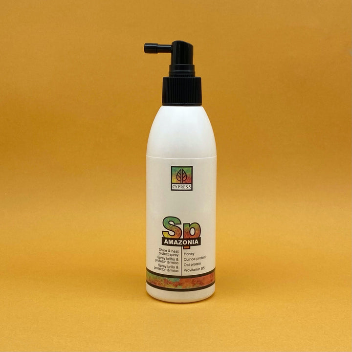 Spray protector termico y abrillantador con miel y proteinas para desenredar, fortalecer y abrillantar el cabello